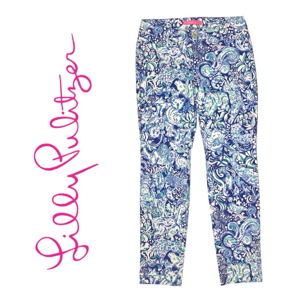 Lilly Pulitzer Kelly Skinny Ankle Pants 60 Animals